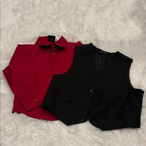 Boys button down shirt with matching vest